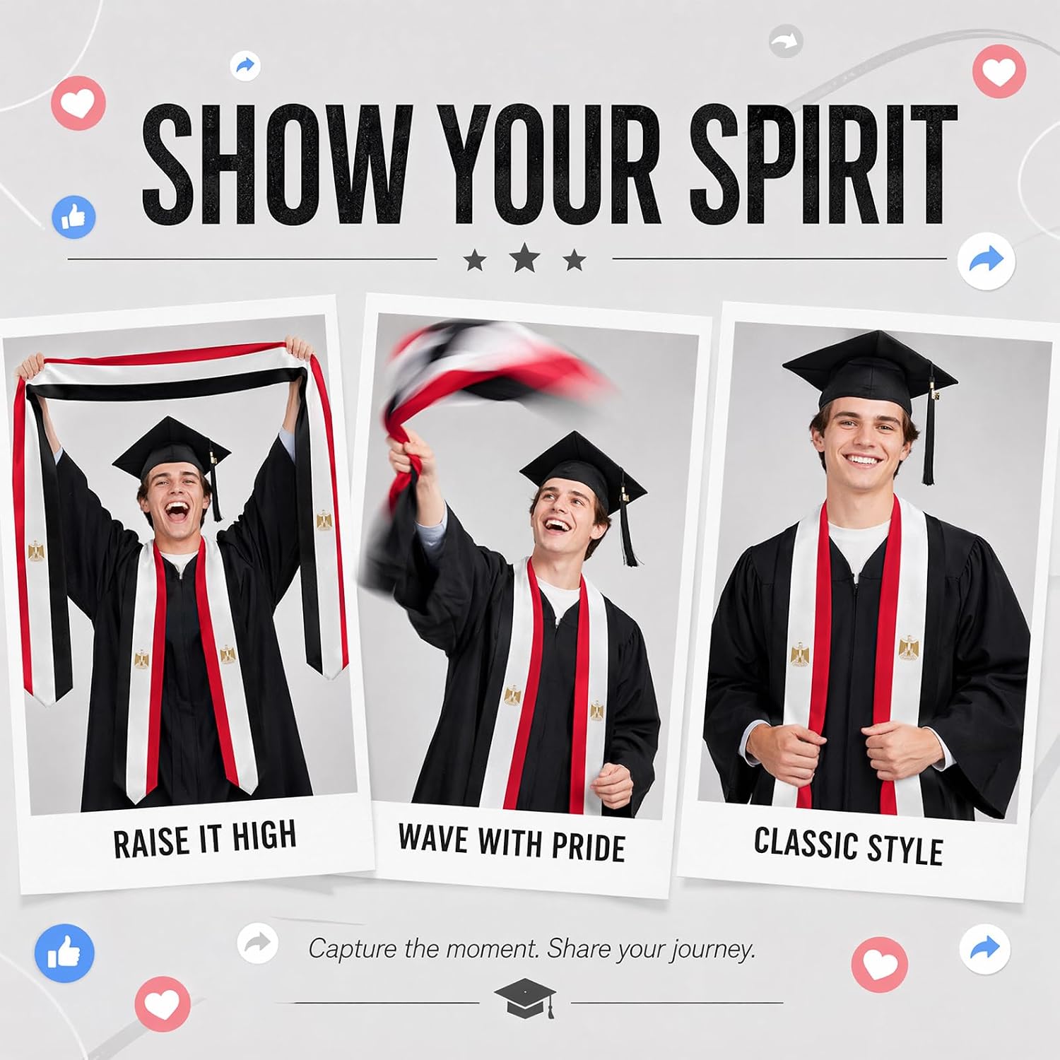 Graduation Stole Scarf Shawl Sash for Abroad Student International Study Class of 2024 Decor Stoles Gift