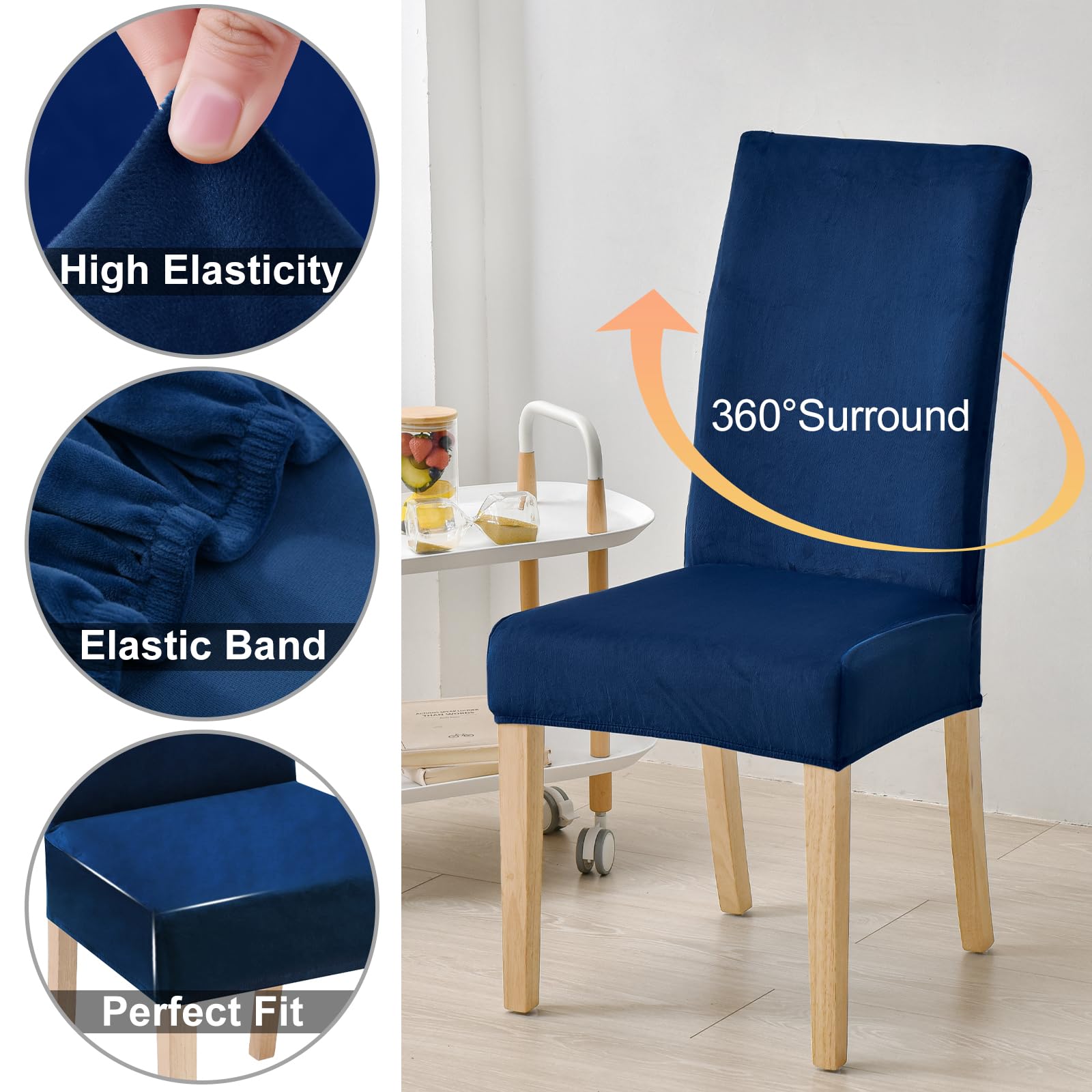 CZL Juego De 2 Fundas De Asiento Para Sillas De Comedor, Fundas De Silla Con