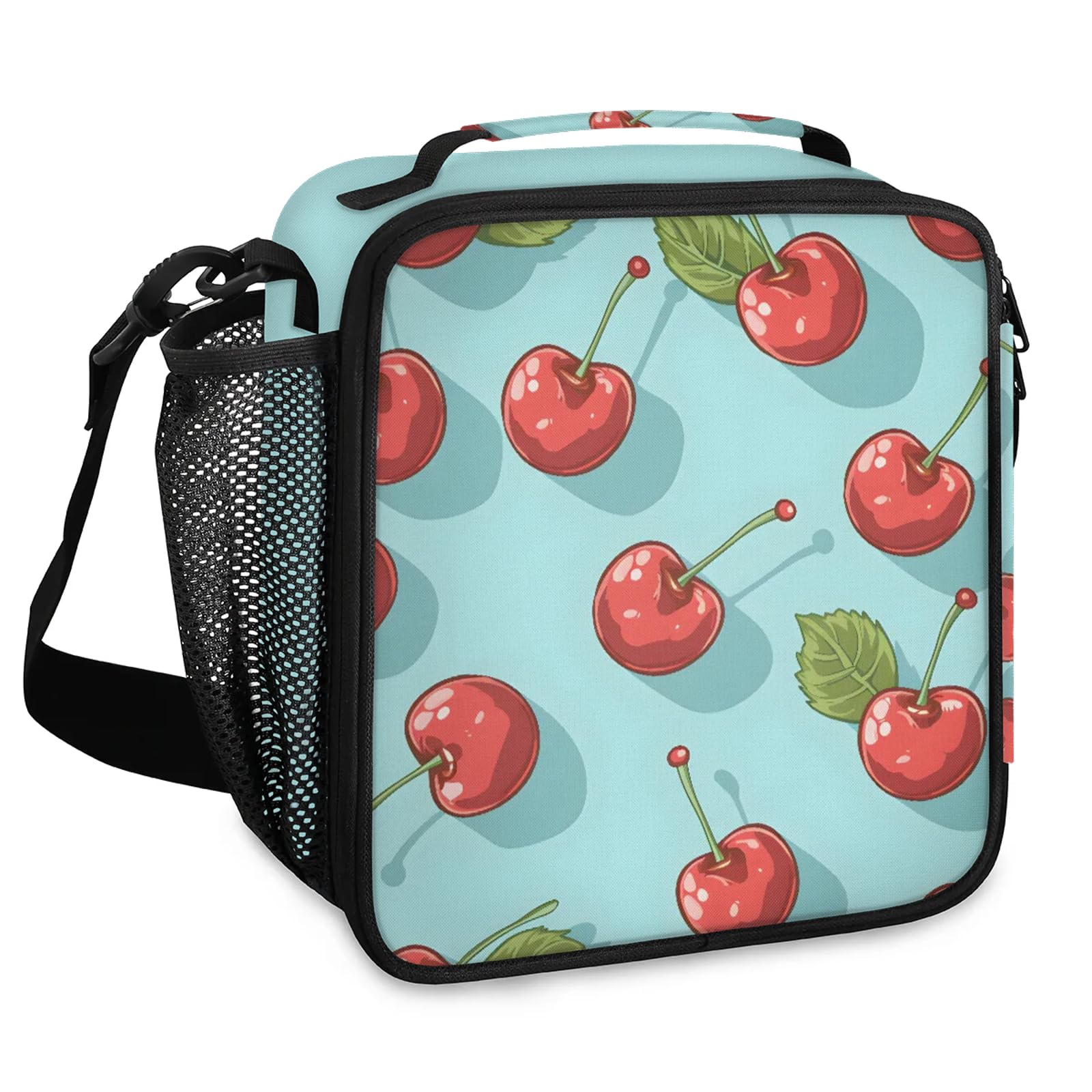 Cherry Lunch Bag Personalized Insulated Lunch Bag Reusable Lunch Box Picnic Travel Lunch Tote Bag Snack Bag Green