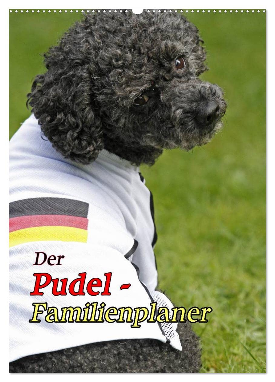 CALVENDO - Der Pudel-Familienplaner (Wandkalender 2027 DIN A2 hoch), Monatskalender: Der Pudel-Kalender für die ganze Familie