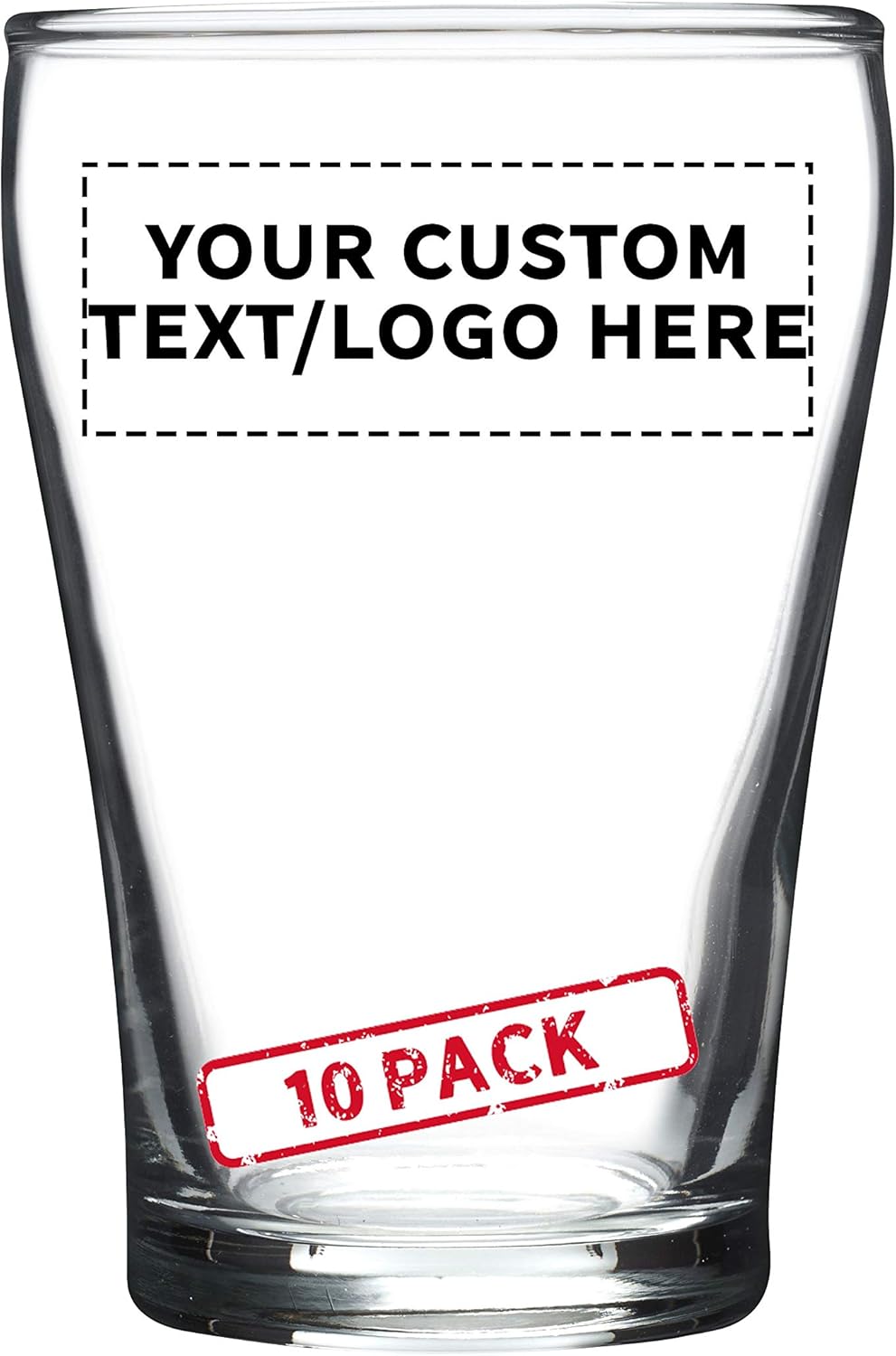 Custom Shot Glasses 5.5 oz. Set of 10, Personalized Bulk Pack - Sampler, Great for Wedding, Party, Birthday, Events - Clear