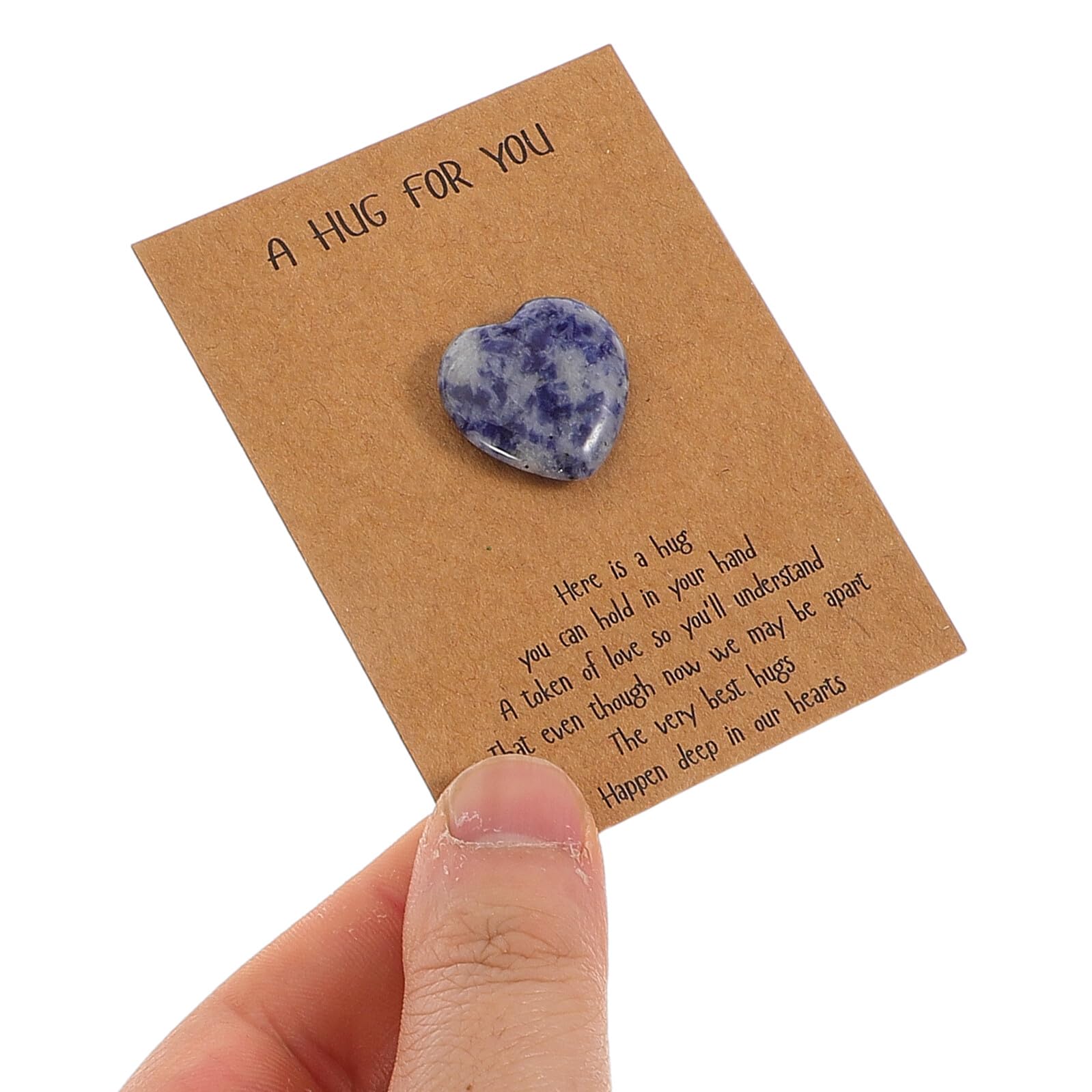 HOMSFOU Naturstein Grußkarten 40 Stück mit Herzförmigen Kristallen 2cm Papierkarten für Valentinstag Hochzeit Jubiläum und Romantische Geschenkideen