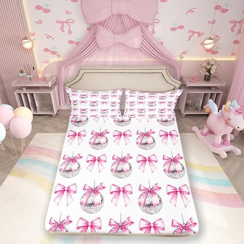 Miniatura 8 de Manfei Sábana bajera ajustable para niños con estampado de patas de perro, tamaño individual, juego de ropa de cama neón de animales para niñas,