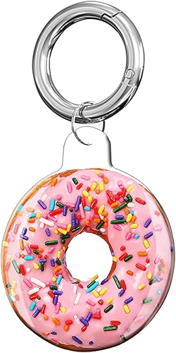 Miniatura 7 de Funda compatible con AirTag, bonita funda protectora con llavero de bucle para Airtag, resistente a los arañazos para cartera, equipaje, gato,