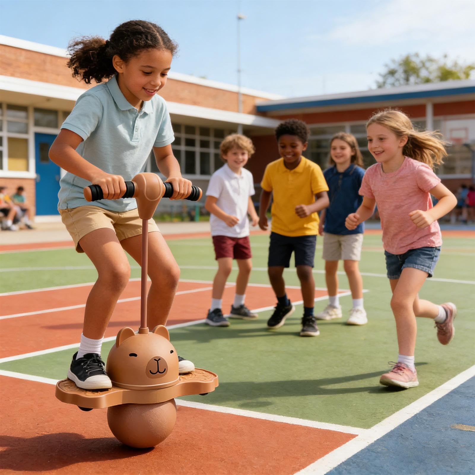 Genérico Palla saltarina per bambini Capibara di equilibrio con pompa a mano | Giocattolo con palla per saltare alto, per bambini e bambine, prescolare, scuola, casa, interni, esterni, esercizi, Natale