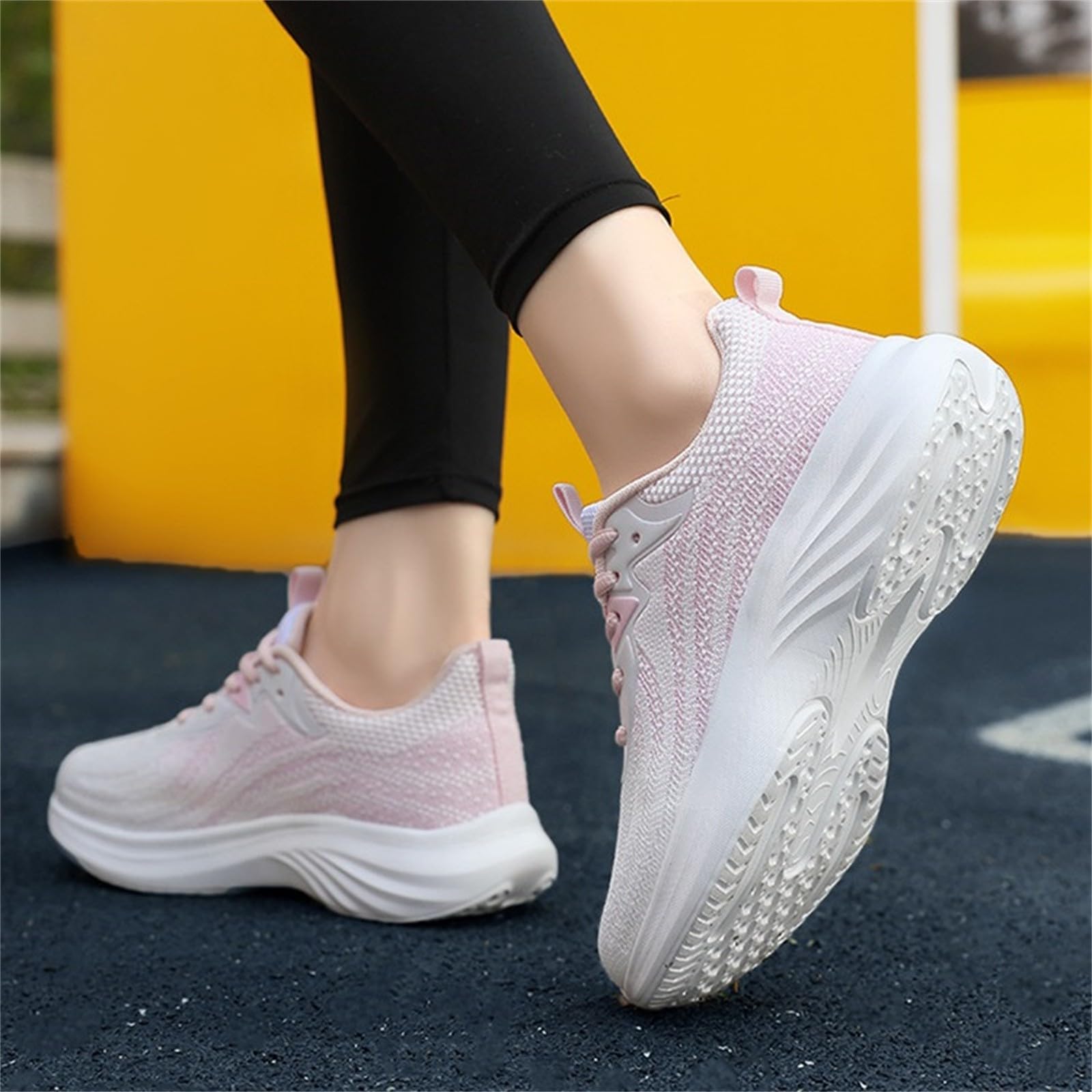 Scarpe da Palestra Donna Traspiranti Sneakers Bianche Donna Comode | Sneakers Ragazza in Tessuto Sintetico per Allenamento Palestra Calzature Fitness Concezione Ergonomica Rete Traspirante