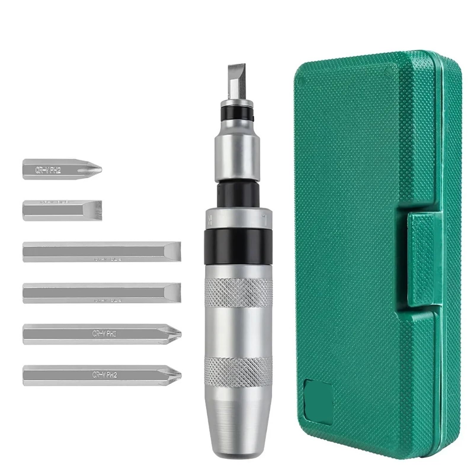 Amrttwy 1 Screwdriver, 7/12 Pcs Manual Impact Screwdriver Portable Reversible Driver Household Cordless Kit Hand Repair(7Pcs)