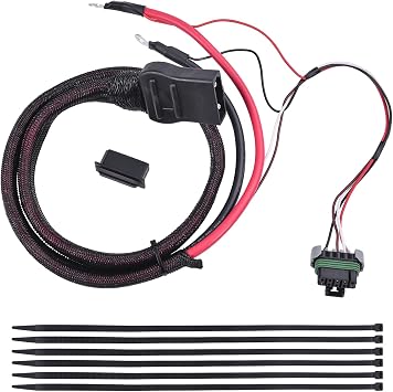 48808 4 PIN Salt Spreader Power Cable, fits for Fisher/Western/SNOWEX, 48808 4 Pin Cable Assembly, Replace 48808 Salt Spreader Power Ground Cable with Dust Cover/6Tie Wraps