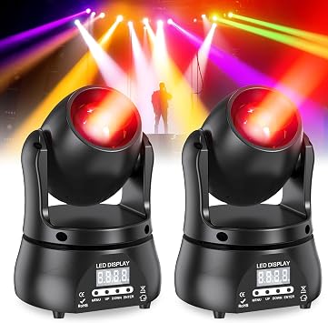 U`King 40W LED Moving Head Light RGBW Beam Lighting Stage Lights with DMX Sound Activated Auto Mode for Parties Wedding Clue Live Band Show Church - 2 Pack