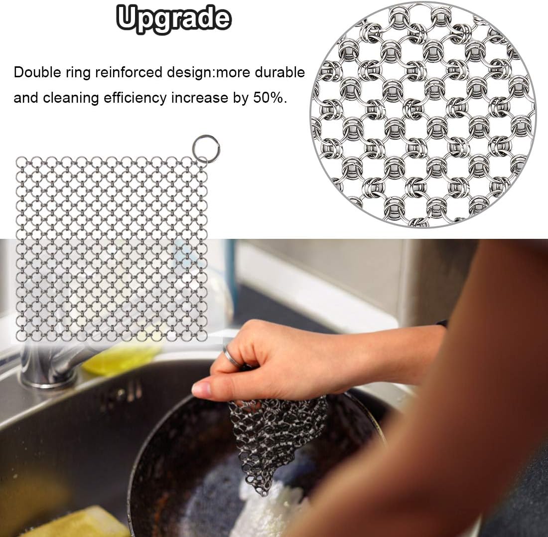 80% Off Discount Blisstime Cast Iron Cleaner Premium Stainless Steel Chainmail Scrubber (6IN X 6IN) Super Deal Product Blisstime Cast Iron Cleaner Premium Stainless Steel Chainmail Scrubber (6IN X 6IN)