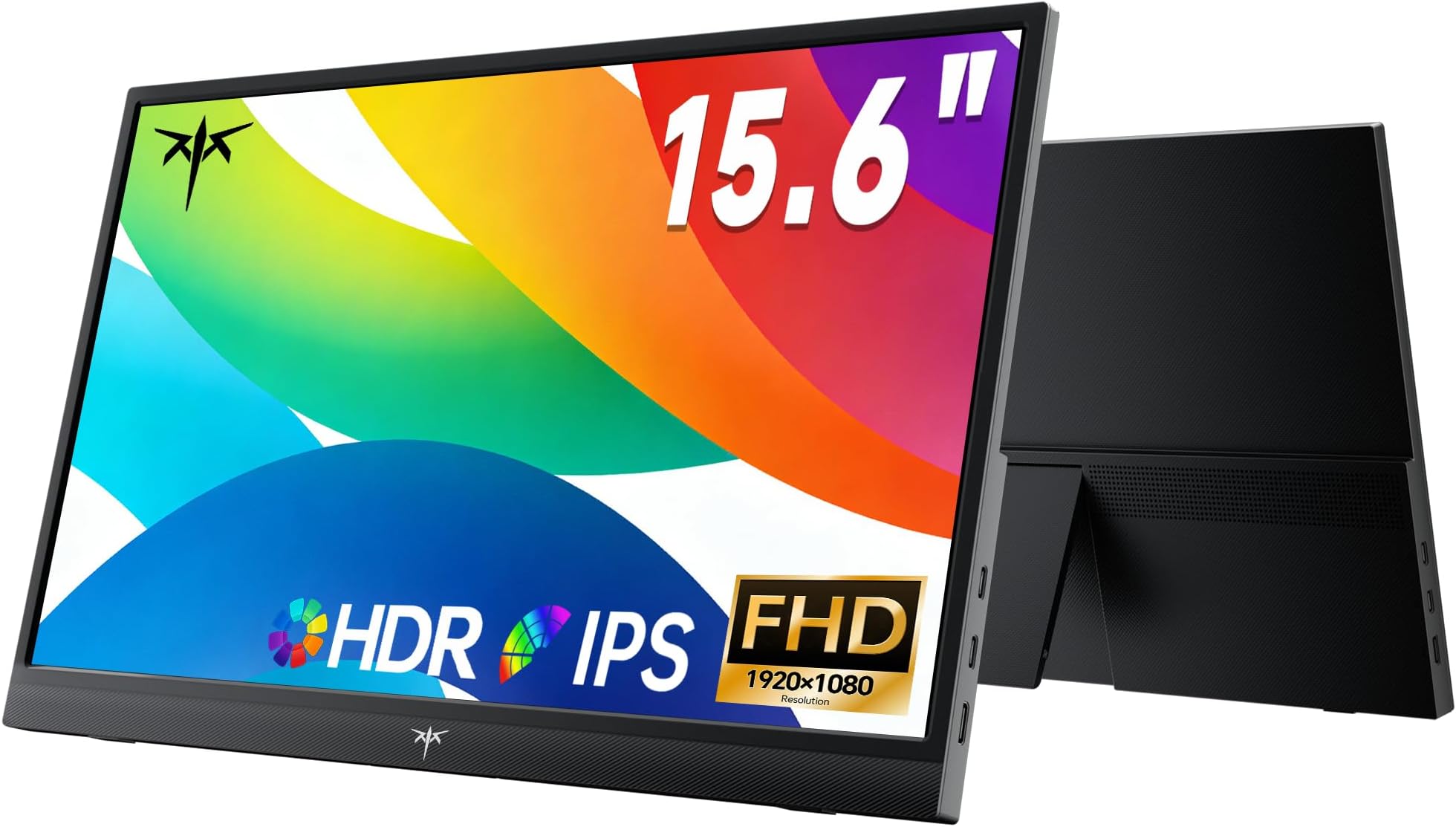 KTC Portable Monitor 15.6 Inch, FHD 1080P Travel Laptop Monitor Extender with USB-C HDMI, Ultra-Slim IPS HDR Display with Speakers, Second Monitor Screen for Laptop Phone Xbox Mac Switch, Black H15F9