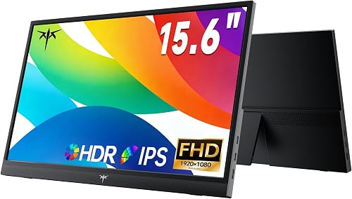 KTC 15.6 Inch Portable Monitor, FHD Travel Laptop Monitor Extender, H15F9