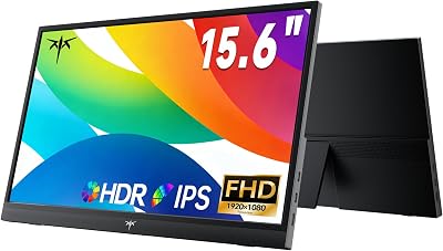 KTC 15.6 Inch Portable Monitor, FHD Travel Laptop Monitor Extender, H15F9