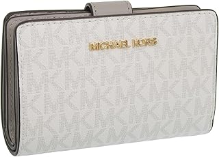 [マイケルコース] 財布 レディース 2つ折り コンパクト 折財布 ブランド アウトレット JET SET TRAVEL MD ZIP CN ビルフォード ミディアム (OPTIC WHITE/グレー) [並行輸入品]