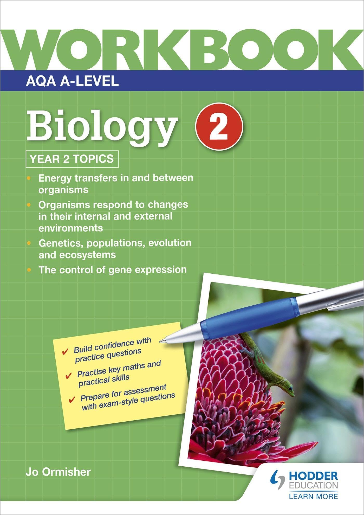 AQA A-level Biology Workbook 2 by Jo Ormisher PAPERBACK 9781510483170
