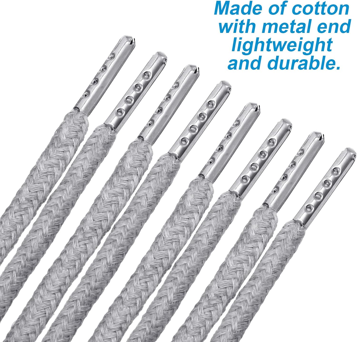 Drawstring Cords Replacement Drawstrings with Easy Threader for Sweatpants Shorts Pants Jackets Coats (Light Gray)