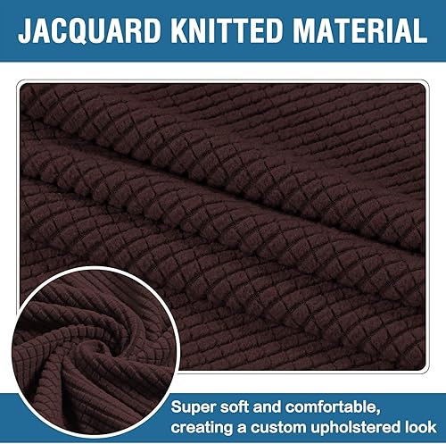 Vista 272 de H.VERSAILTEX Funda otomana elástica, funda otomana redonda, cubierta de almacenamiento otomana, funda protectora de muebles para reposapiés, ajuste