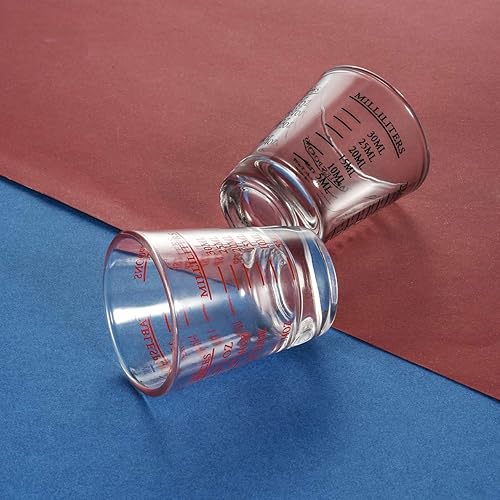 Miniatura 3 de Beautyflier Vasos de chupito, vaso medidor, líquido pesado, copa de vino, vaso de chupito de espresso, 26 mediciones incrementales, 1 oz, 6