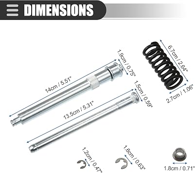Motoforti Car Door Hinge Bushing Kit, Car Front Door Hinge Pin Bushing Repair Kit, for Chevrolet Blazer 1992-1994, Metal, with Spring, Silver Tone Black, 1 Set