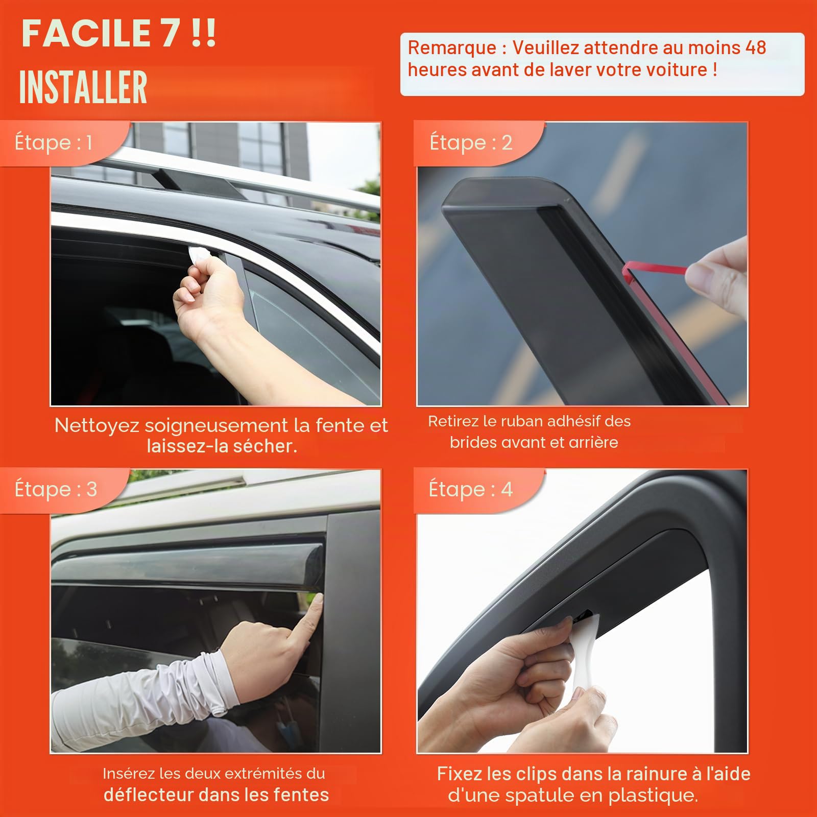 GEARMONSTER Lot de 2 déflecteurs d'air compatibles avec Volkswagen T5 2003-2015 & T6 à partir de 2016 Fenêtre de voiture Protection contre la pluie Déflecteurs de pluie intégrés Déflecteurs d'air