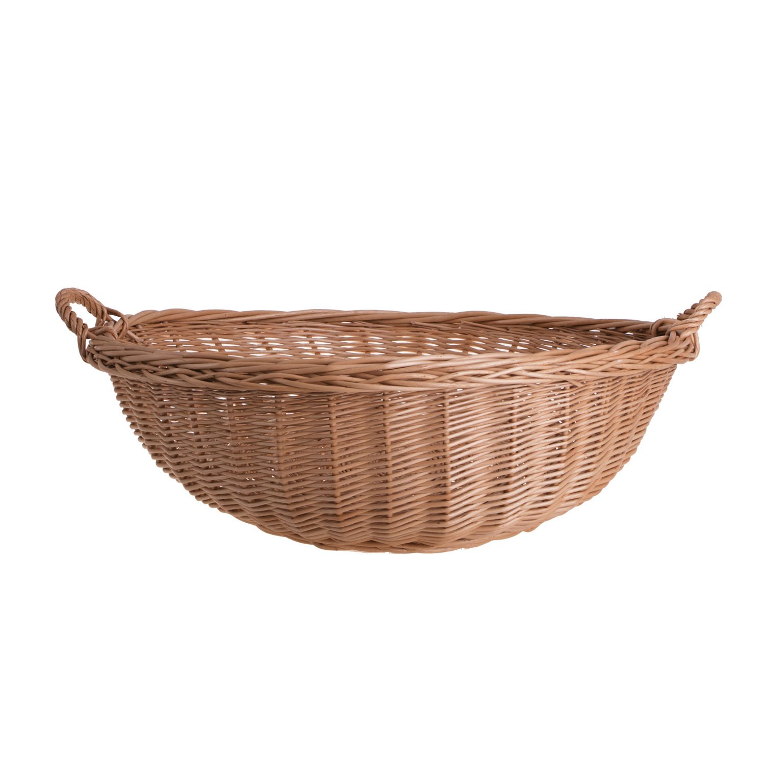 e-wicker24 Plateau ronde à garnir en osier avec deux poignées de transport,plateau de service, plateau decoratif, caisse en osier, (Ø:55 H8/20)