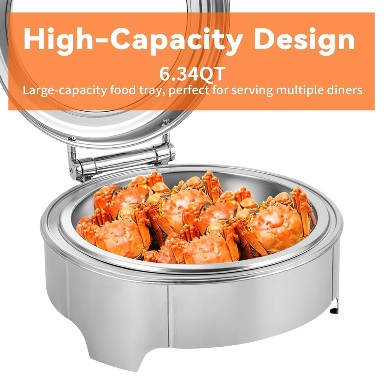 Calentador de Alimentos eléctrico Redondo de Acero Inoxidable de 400 W, Calentador Inteligente para Buffet, Ideal para cenas, Fiestas y Banquetes de Boda.
