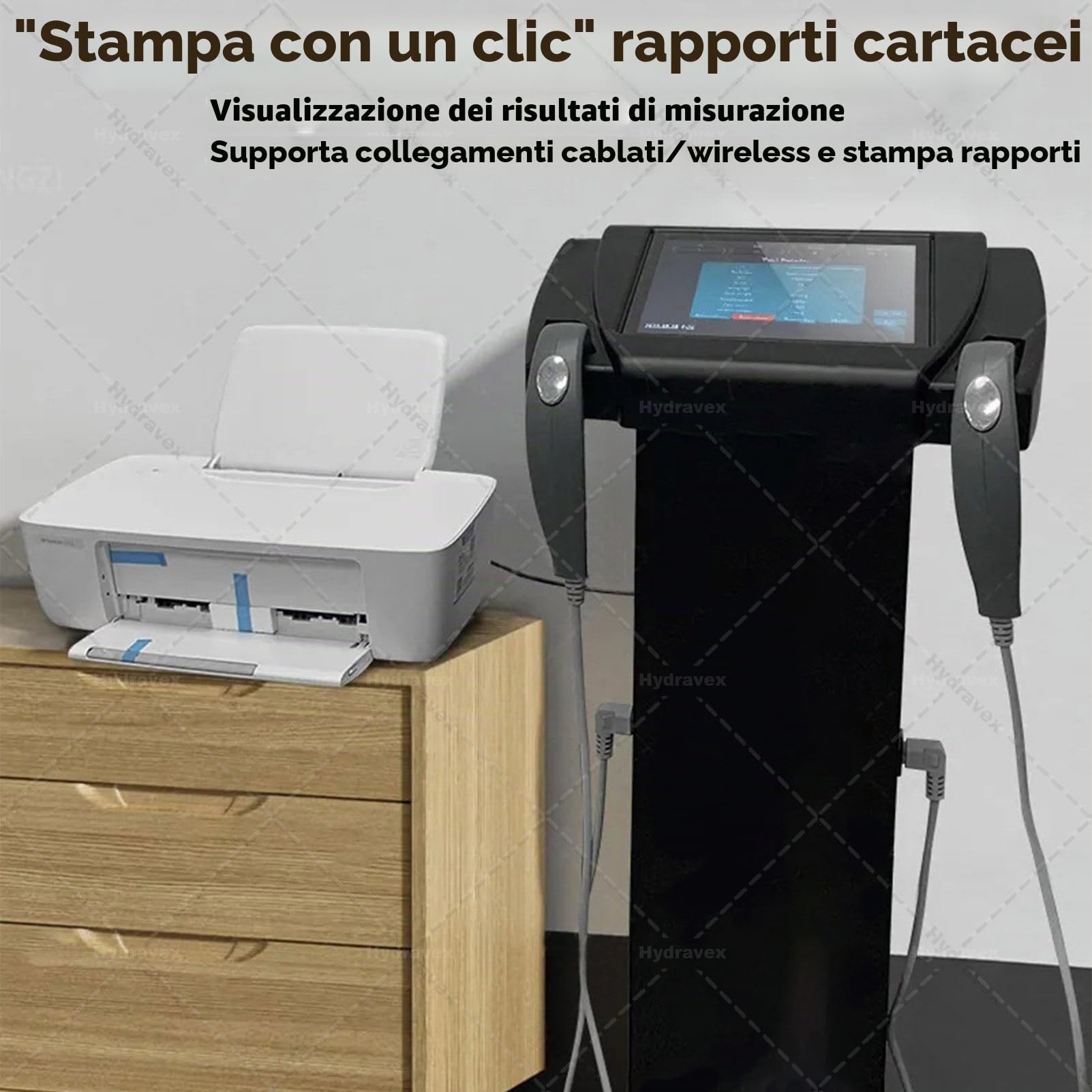 Analizzatore di composizione corporea con stampante, bilancia elettronica a ultrasuoni HD Touch da 8 pollici, misurazione BMI, bilancia digitale per ospedali e farmacie, per monitor di composizione