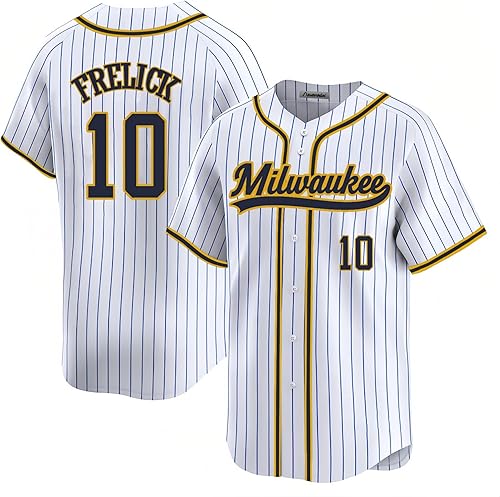 Vista 28 de Camiseta cosida de béisbol Milwaukee personalizada para hombres/mujeres/jóvenes para fanáticos de los deportes Milwaukee-10#navy