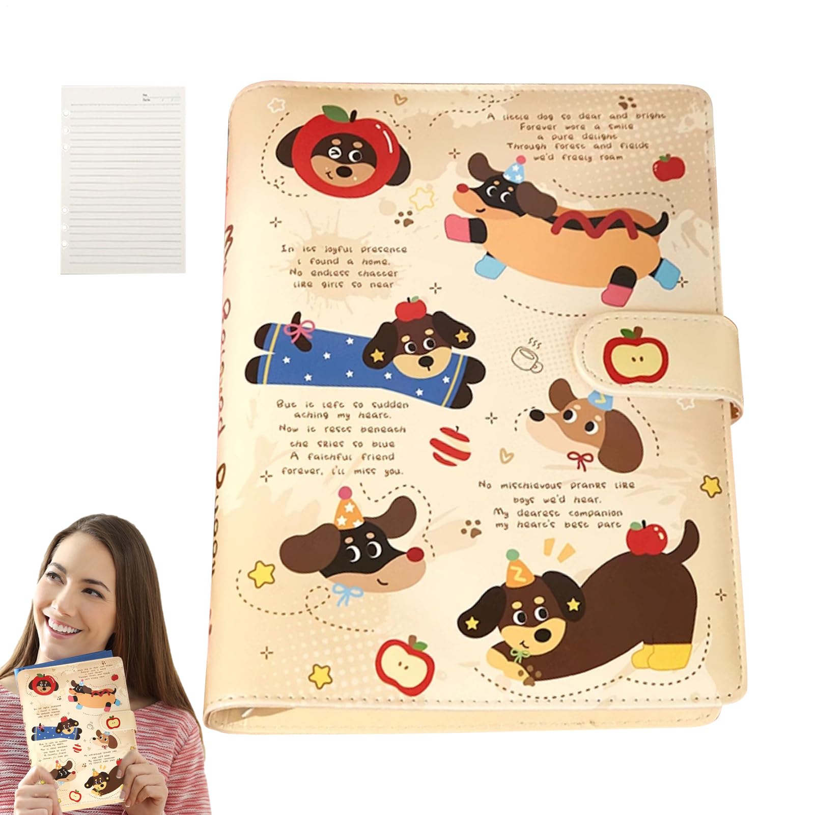 Carnet de notes à feuilles volantes rechargeable et couverture en cuir - 8