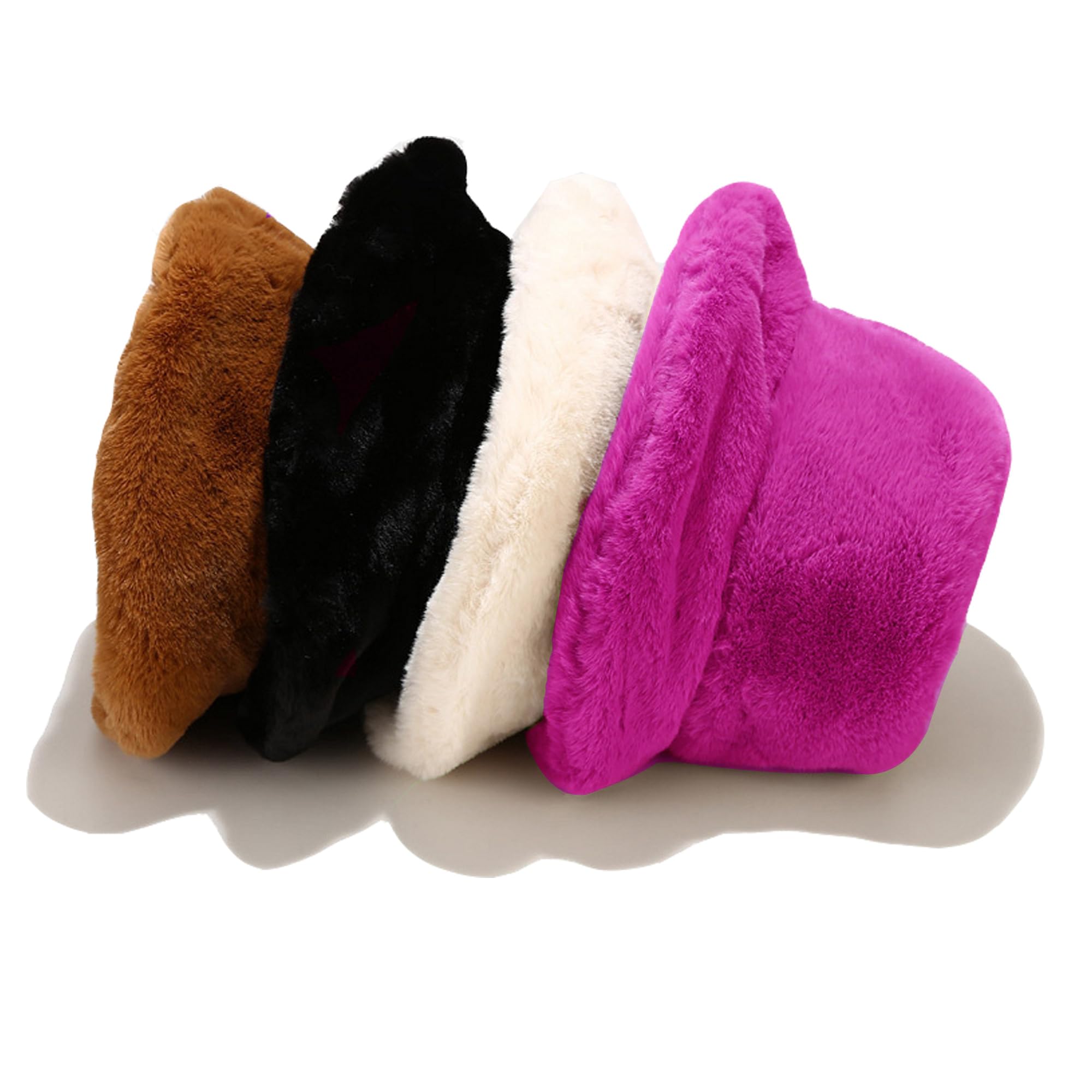 Umeepar Winter Faux Fur Fuzzy Bucket Hat Fluffy Warm Hat for Women Men