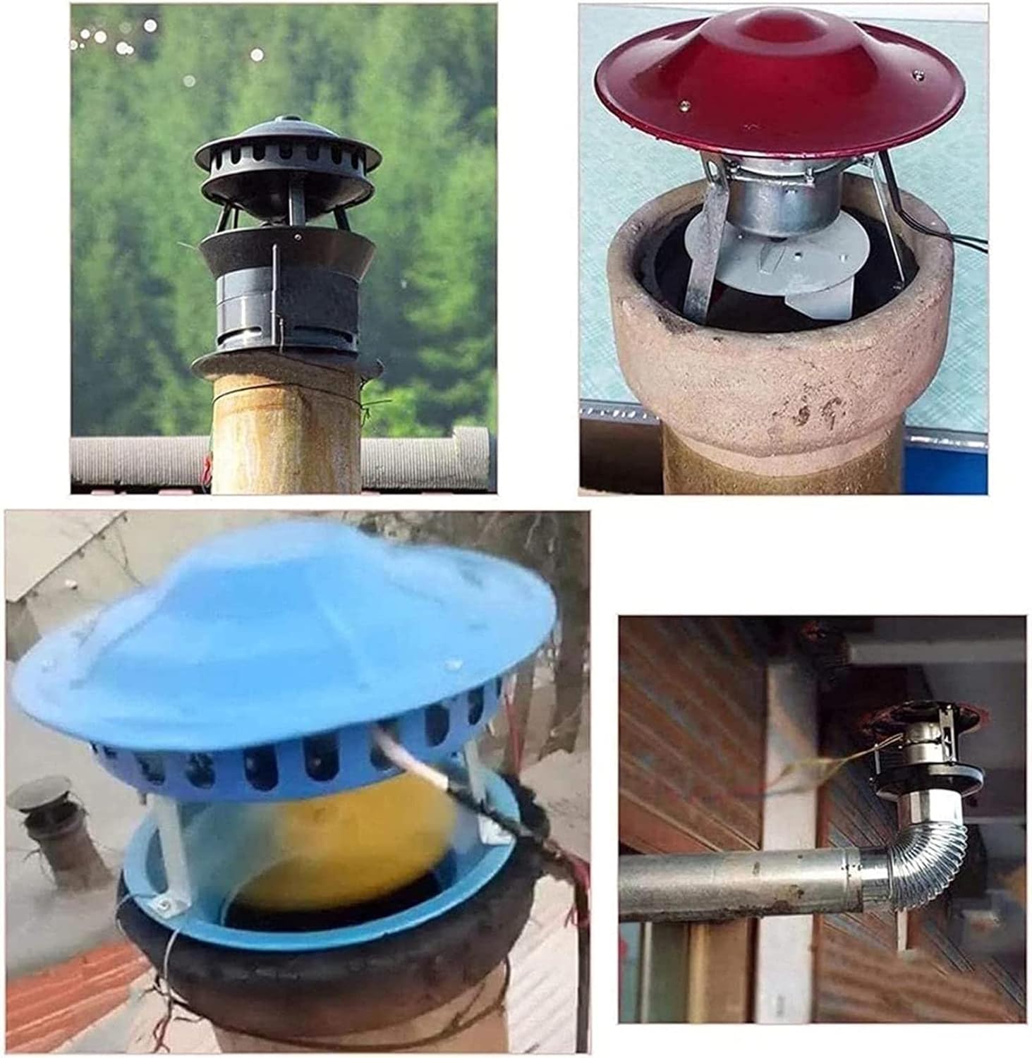 Household Chimney Induced Draft Fan Exhaust Fan Household Exhaust Smoke Machine dust Chimney induced Draft 60W/80W 4Blades Fan Home Cottage Stove