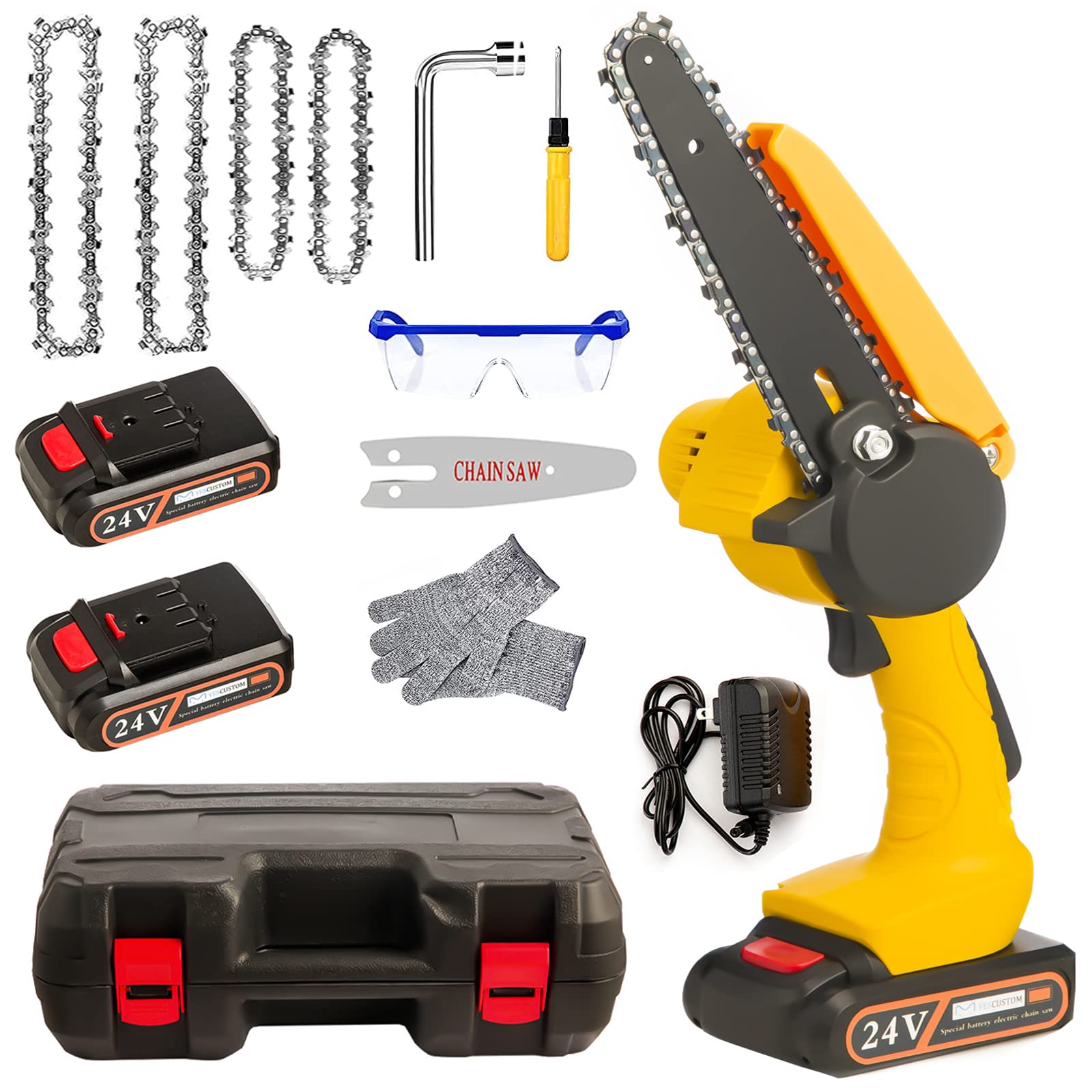 Buy Chainsaw 6 Inch, Mini Chainsaw Cordless with Replacement 4Inch and