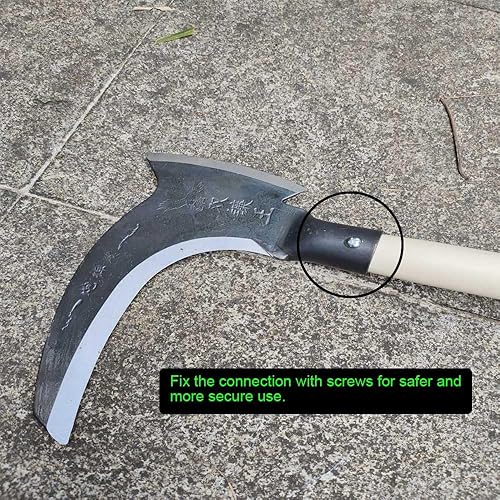 Miniatura 9 de XIAOLUHSYI Herramienta de guadaña,Herramienta de jardín de hoz,Arma de guadaña,Hz de mango largo