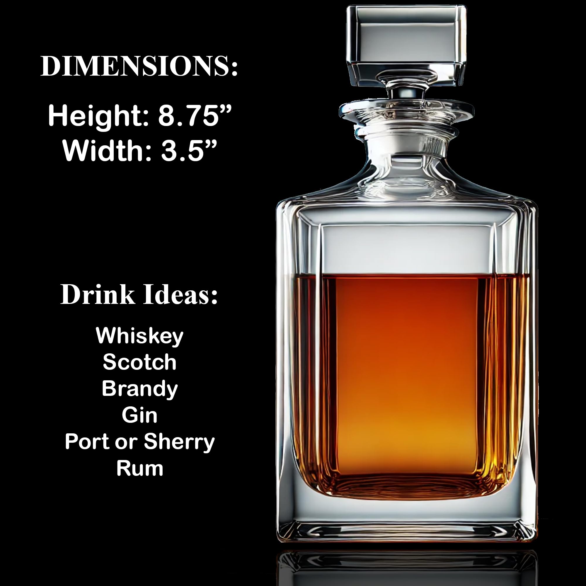 Pairs Well With Officiant Duties 26 fl Ounce Whiskey Decanter with Stopper Lid, Black Gift Box - Custom Laser Engraved Personalized