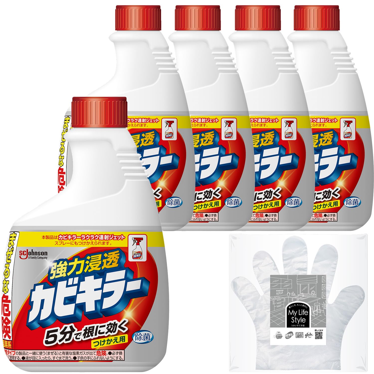 Amazon.co.jp: カビキラー カビ取り 付け替え用 400g×5本 手袋つき