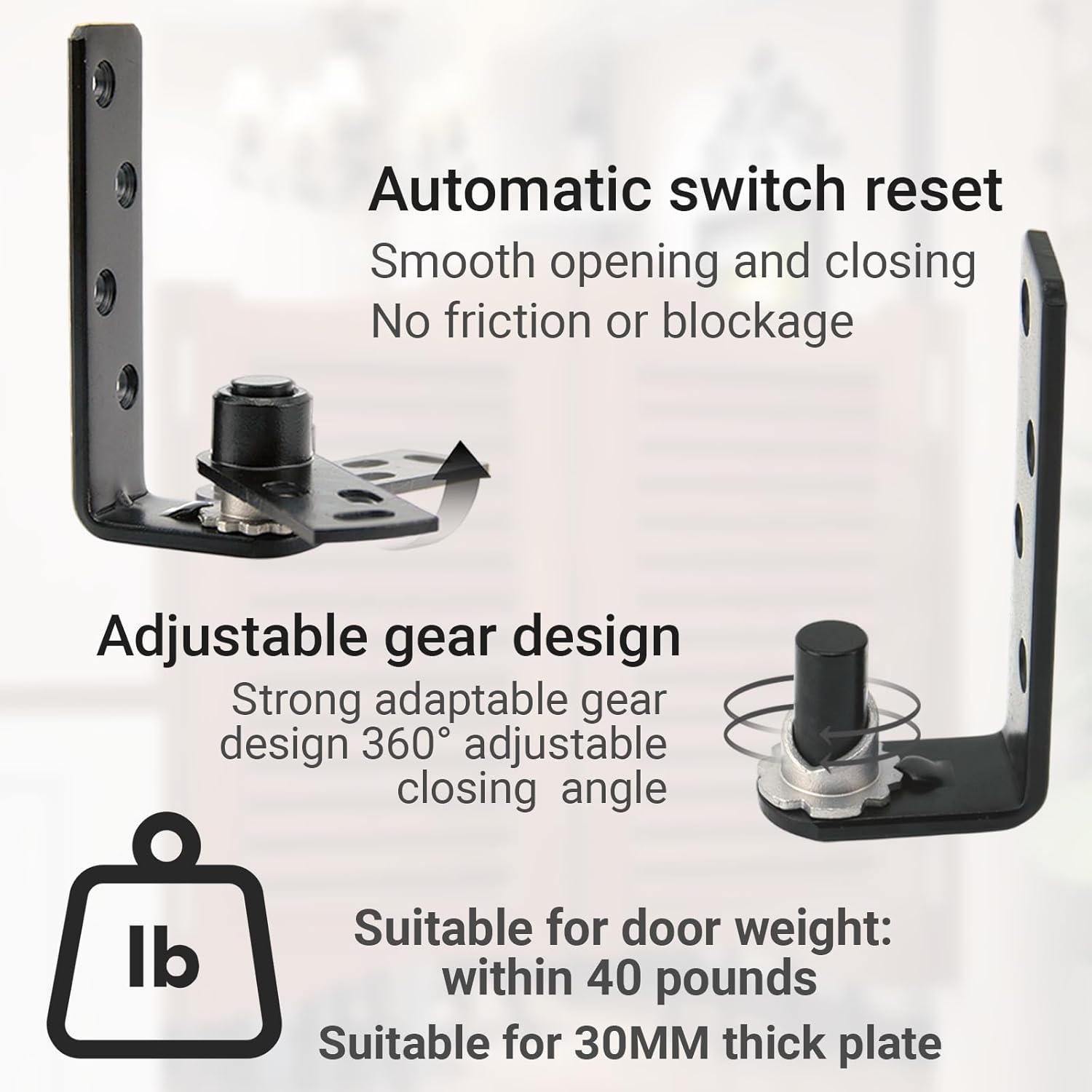 2Pack Bar Rebound Door Hinge Heavy Saloon Door Hinges Two-Way Free Entry and Exit for Bar, Counter, and Kitche, Spontaneous Rebound
