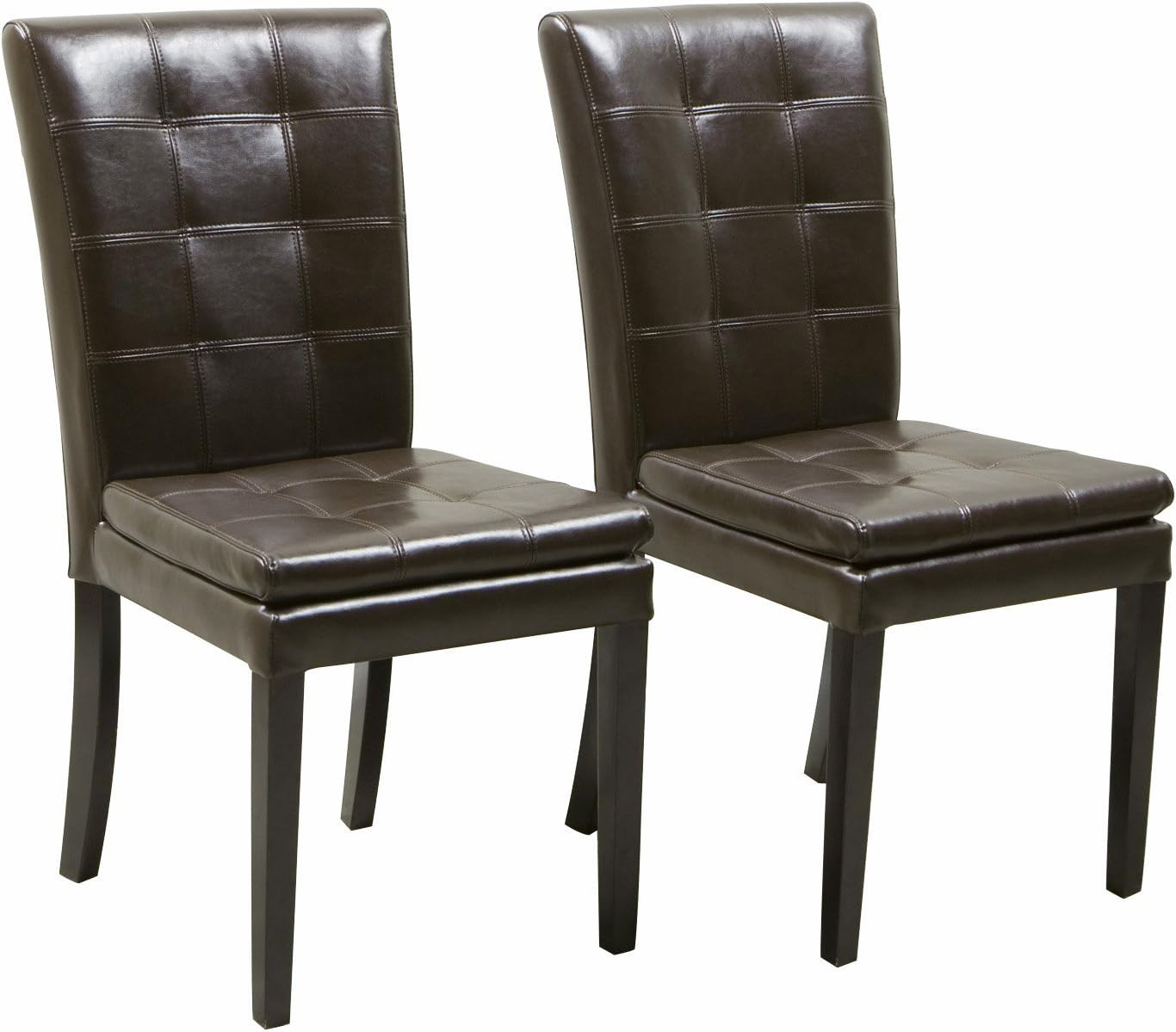 Christopher Knight Home Badin Mid-Century Modern Upholstered Dining Chair Set of 2, Wooden Kitchen Armless Chair, High Back Slipper Chair with Padded Seat, Charcoal Grey