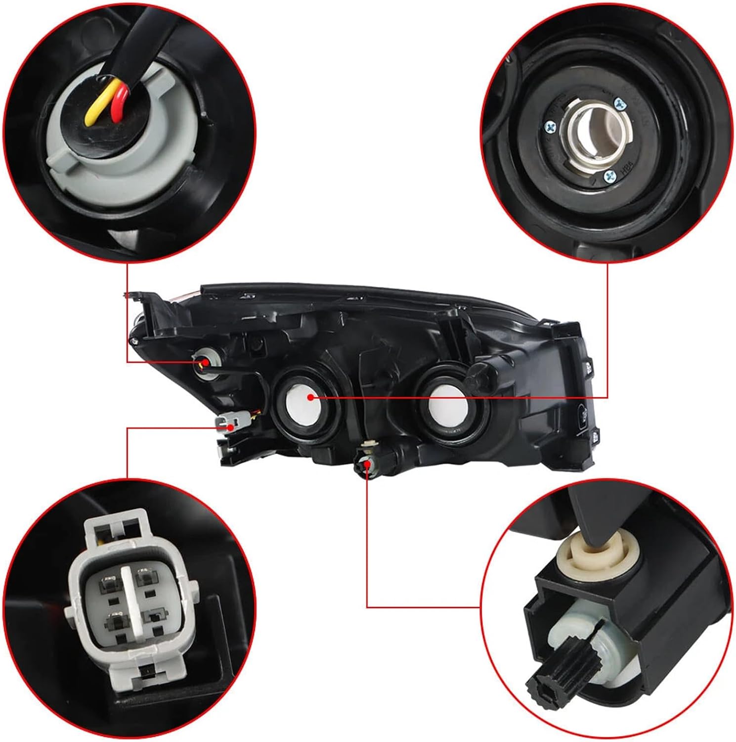 Front Headlights Assembly Replacement for 2009 2010 2011 2012 Toyota Rav4 Projector Headlamps Headlight Assembly pair Driver and Passenger Side