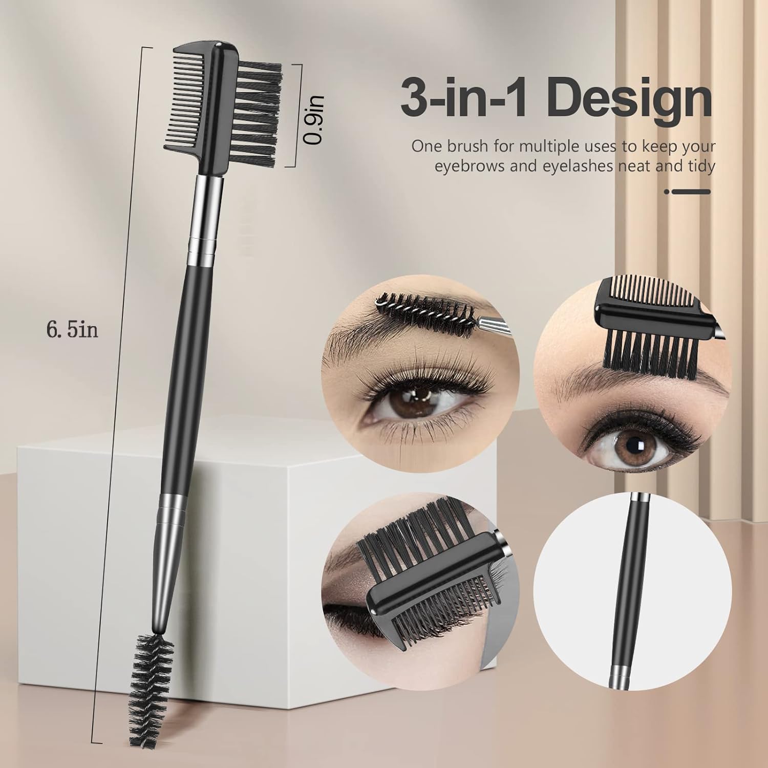 Lilitang Eyelash Comb Lash Separator Tool Brow Brush & Lash Spoolie Professional Eye Makeup Tools (5 Pieces Set) - Image 4