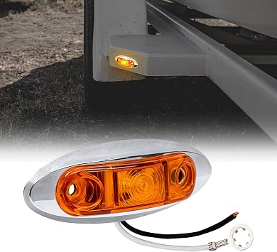 TRUE MODS 2.5 Amber LED Trailer Marker Light w/Chrome Bezel [DOT FMVSS 108] [SAE P2] [Surface Mount] [Waterproof IP67] Side Marker Lights for Trailer Truck