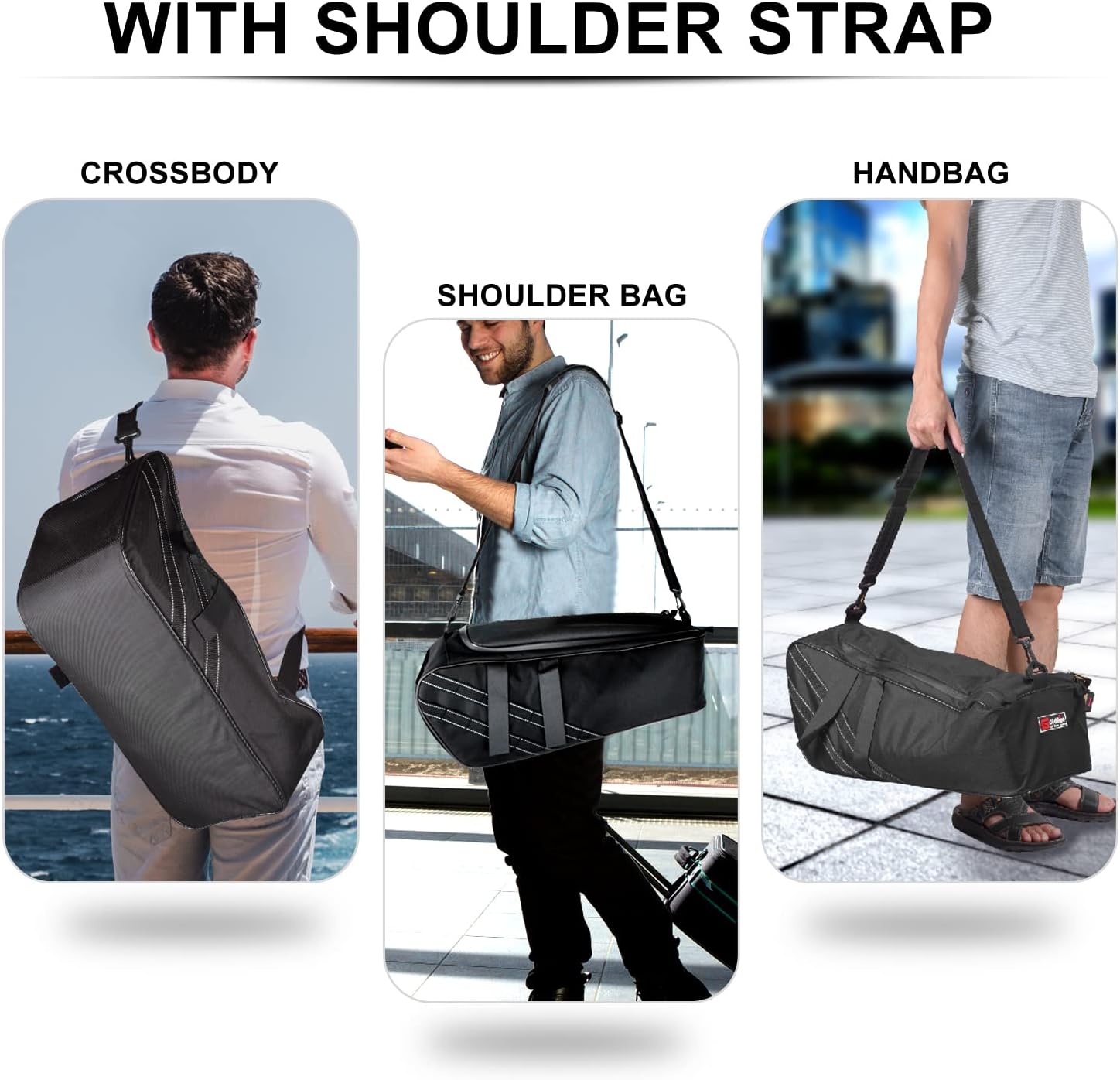 Under Seat Bag Compatible with Honda Ruckus 2010-2025 Accessories, Water-Resistant Scooter Side Frame Storage Bag with Shoulder Strap - Black Trim