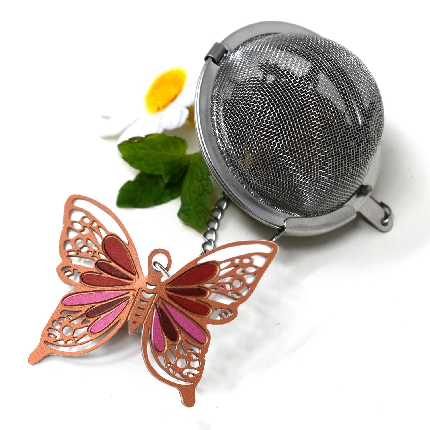 Norpro Tee-Ei aus Netzstoff mit Schmetterlingsanhänger, 5,1 cm, Edelstahl