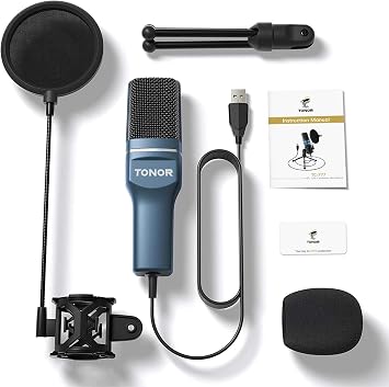 TONOR USB Microphone TC-777 and Microphone Isolation Shield