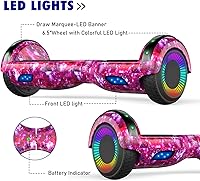 Vista 2 de UNI-SUN Self Balancing Scooter for Kids, 6.5" Two Wheels Scooter with Bluetooth and Lights for Girls Boys Kids Adults