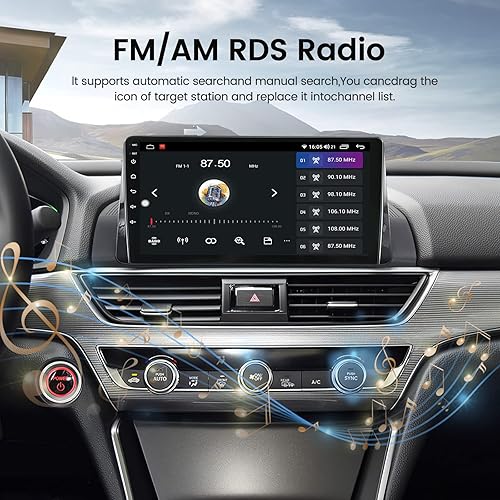 Miniatura 3 de Radio estéreo Android 13 para automóvil Honda Accord 10th 2018-2021 pantalla no táctil, Biorunn 10.1 pulgadas, Octa Core, GPS, Navi, inalámbrico,
