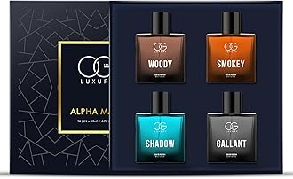 OG BEAUTY Alpha Male Perfume Gift Set – 4x50ml Eau De Parfum for Men | Bold & Long-Lasting Scents - Shadow, Woody, Smokey, Gallant | Premium Gift for Him (20% Concentration)