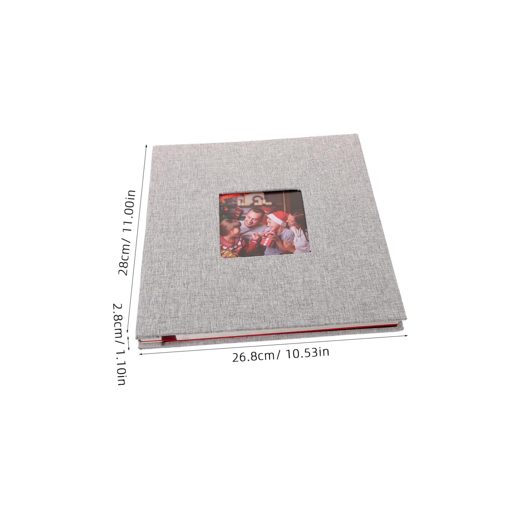 Yardwe Album Photo à Fenêtre Autocollant en Lin et Plastique, 20 Pages Adhésives avec Stylo et Raclette, Pratique pour Mariage et Stockage de Photos