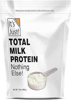 It's Just! - Total Milk Protein, 1lb Bag, 80% Casein / 20% Whey, Natural/Unflavored Protein Powder 16oz