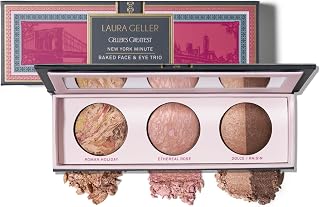 Laura Geller New York Minute Face & Eye Palette: Baked Blush, Bronzer, Eyeshadow Duo for Mature Skin - Travel-Friendly
