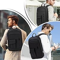 Vista 7 de Business Backpack for Men Slim Lightweight Laptop Backpack Water Resistant Small Office Backpack for Commute Travel Daily Office Work with Small Bag